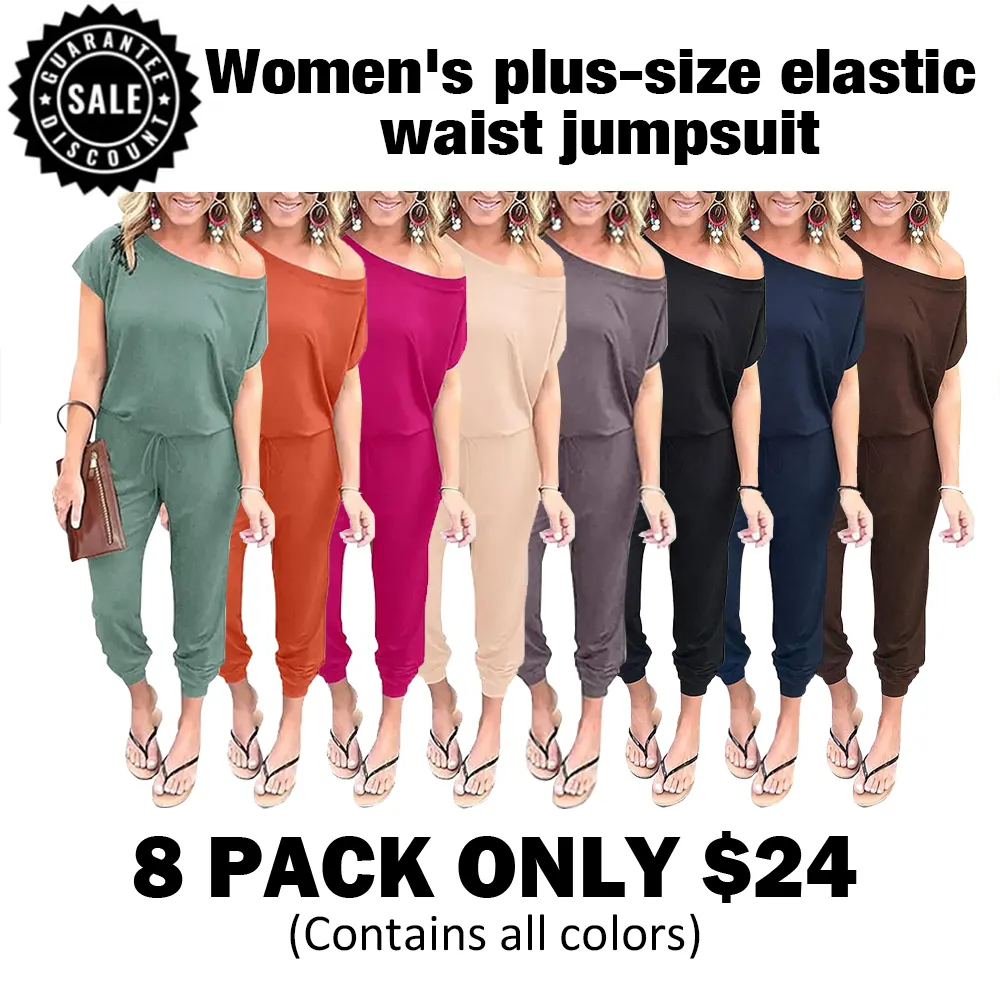 Women's EasyBreezy Off-Shoulder Jumpsuit – Adjustable Elastic Waist
