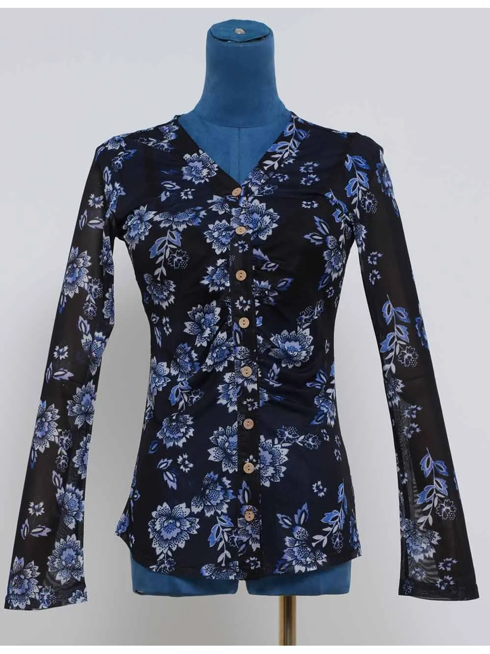 Boho Sheer V Neck Long Sleeves Blouse