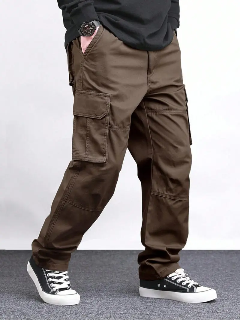 Men's Loose Solid Pocket Cargo Pants
