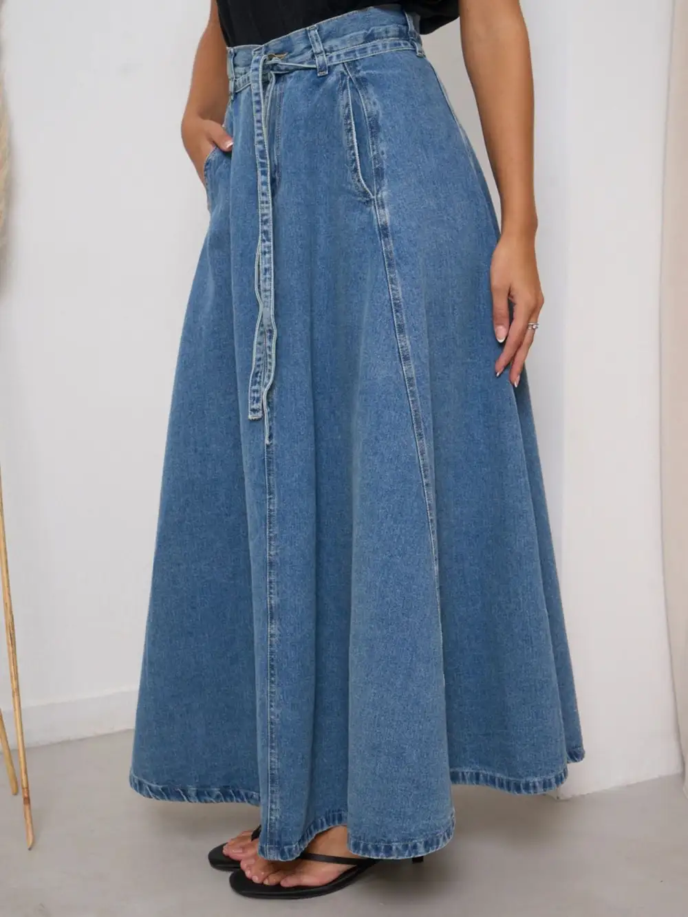 Fine Open Denim Skirt
