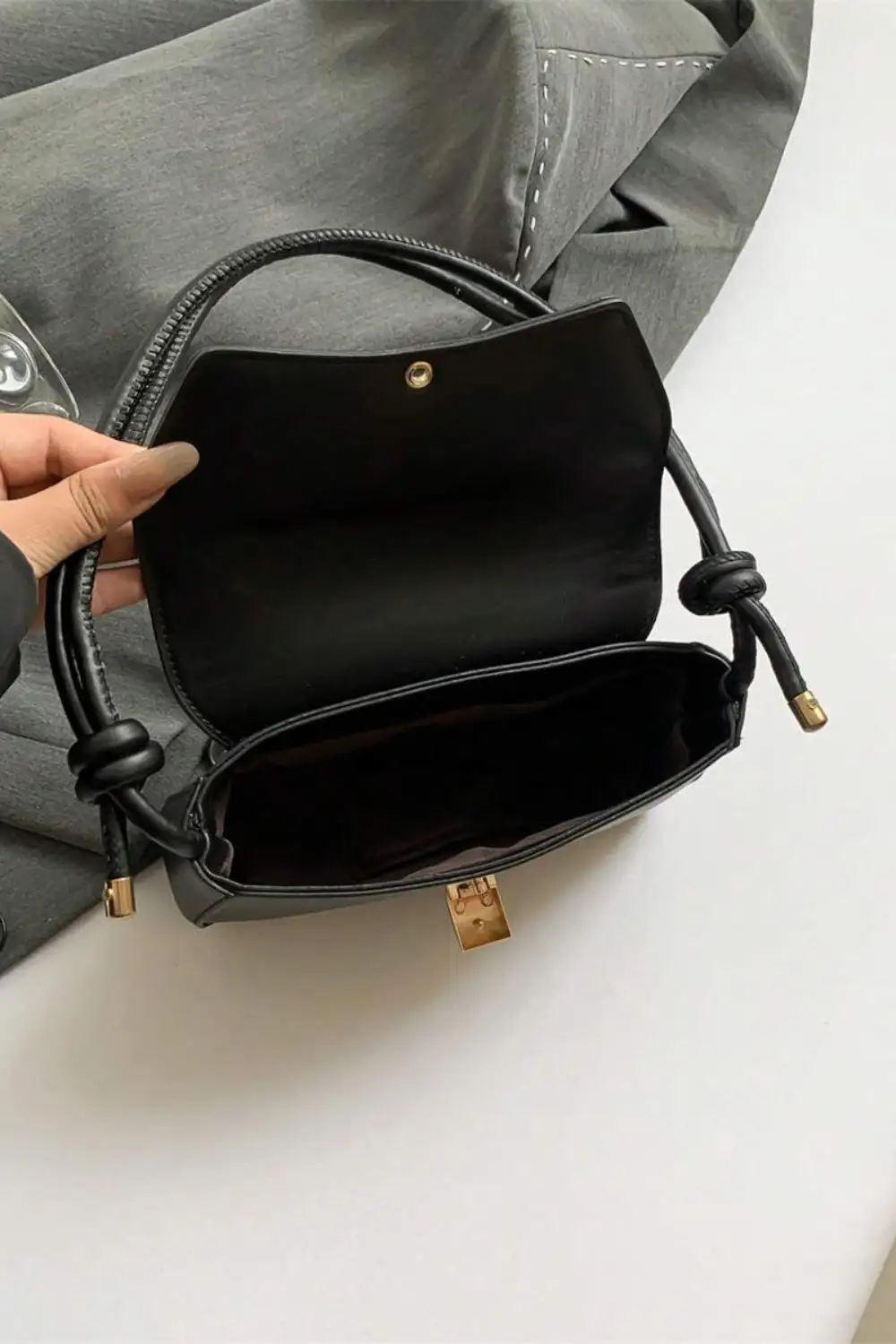 Mini Square PU Bag – Colorful Pattern, Flap Closure & Adjustable Strap