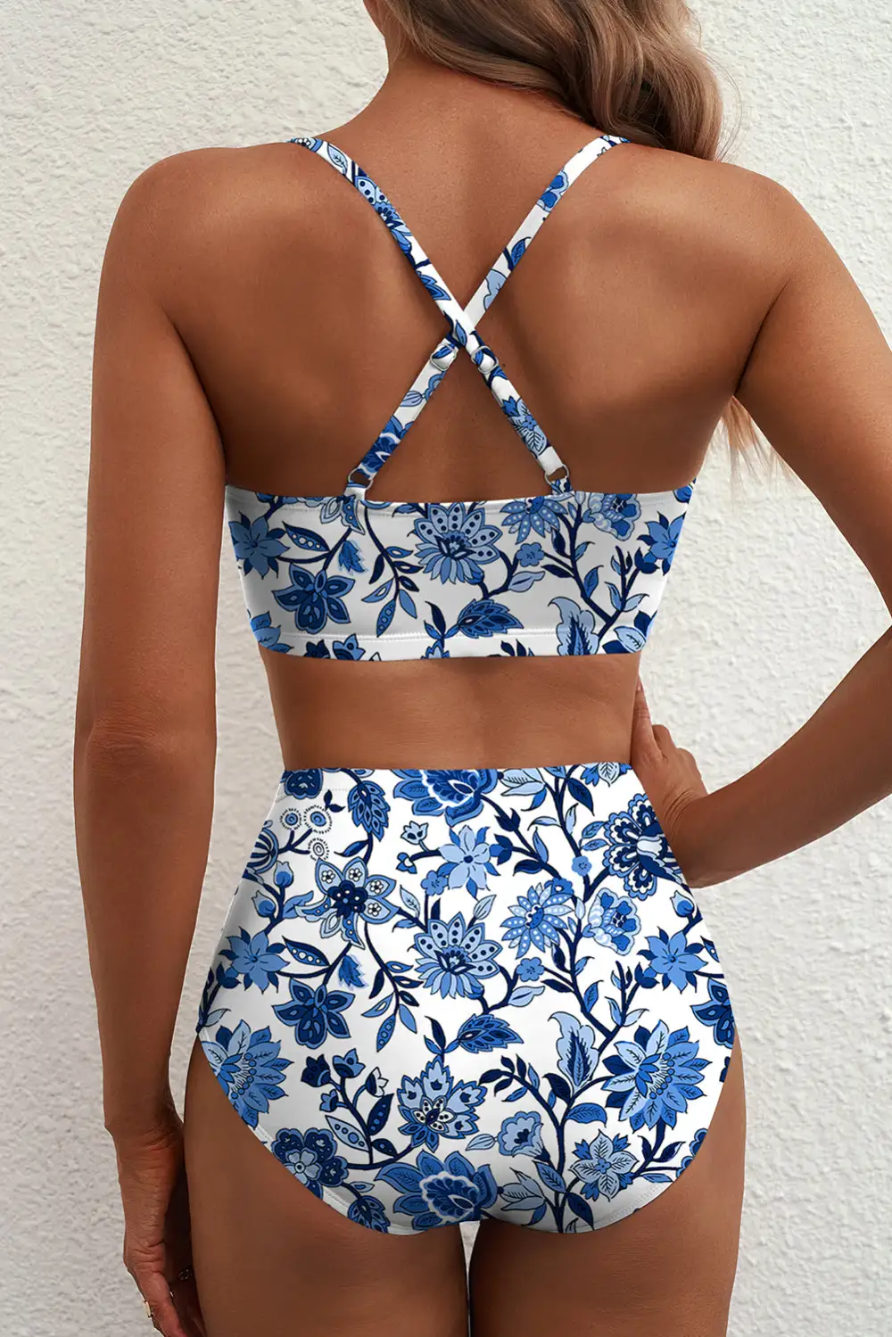 Floral Print Hardware Notched Bikini Set
