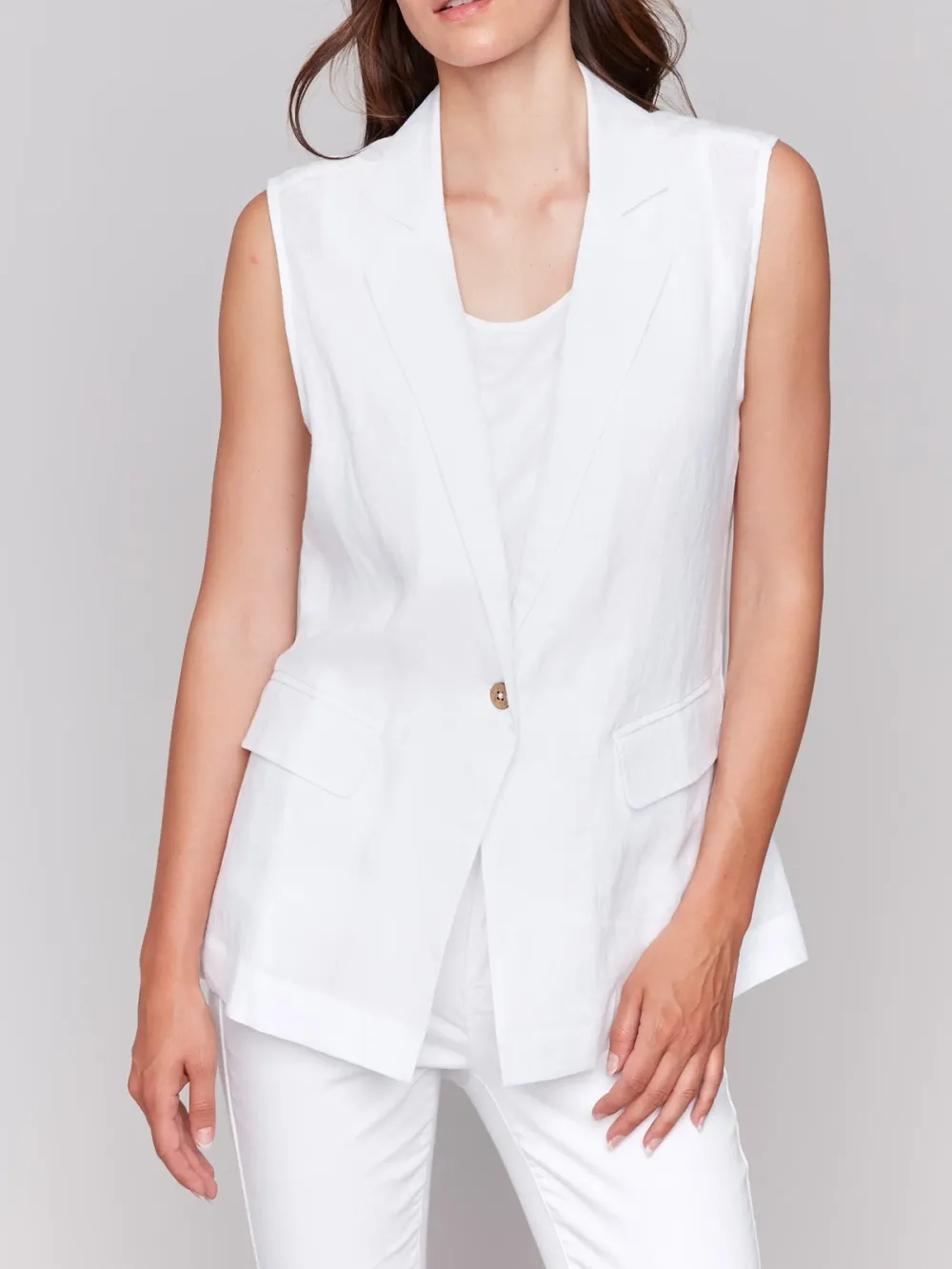 Solid Color Minimalist Blend Breathable Sleeveless Vest