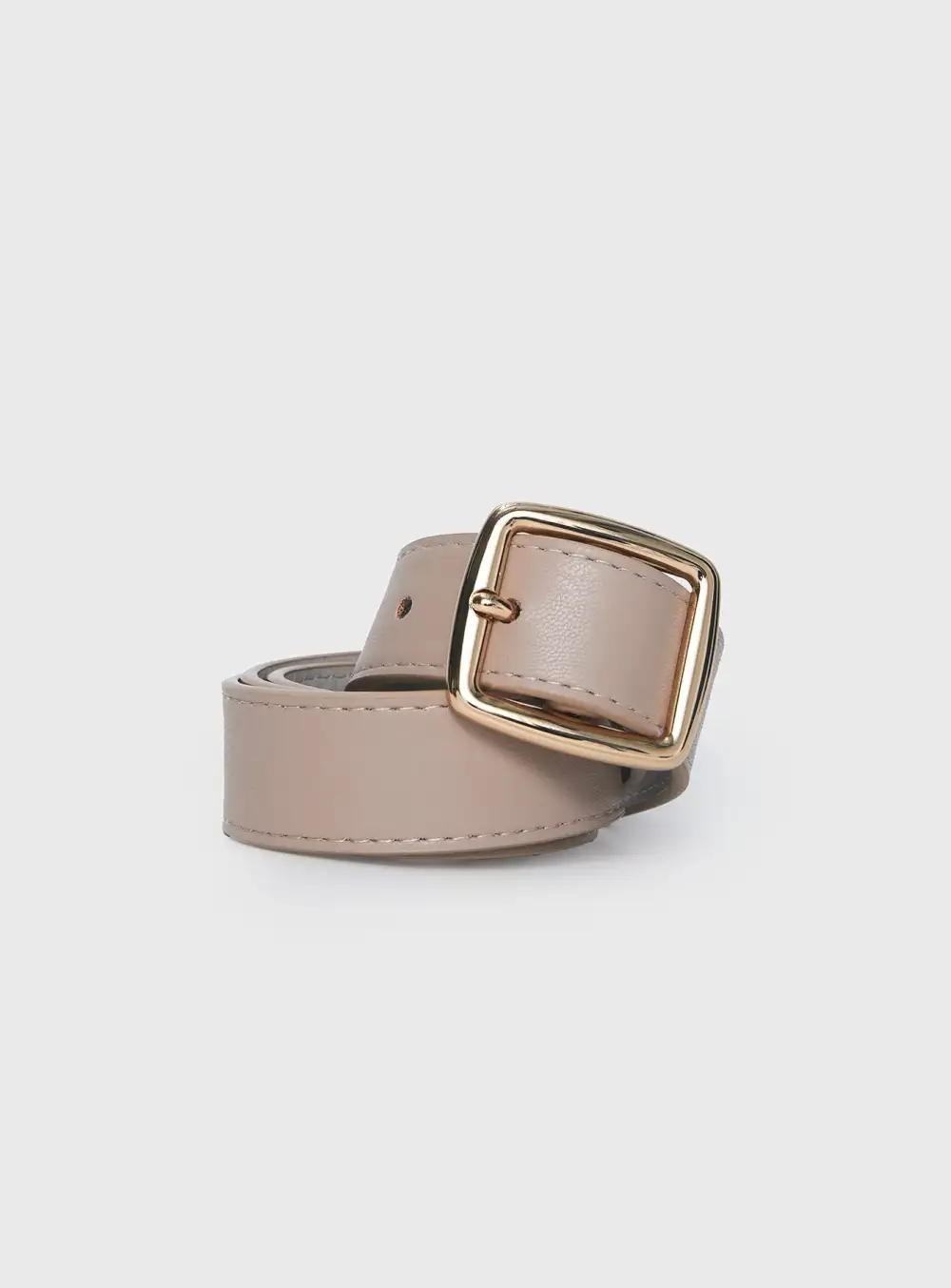 Buckle Faux Leather Polished Look Belt