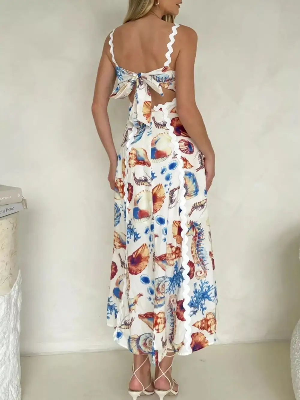 Clean Line Printed Midi Dress