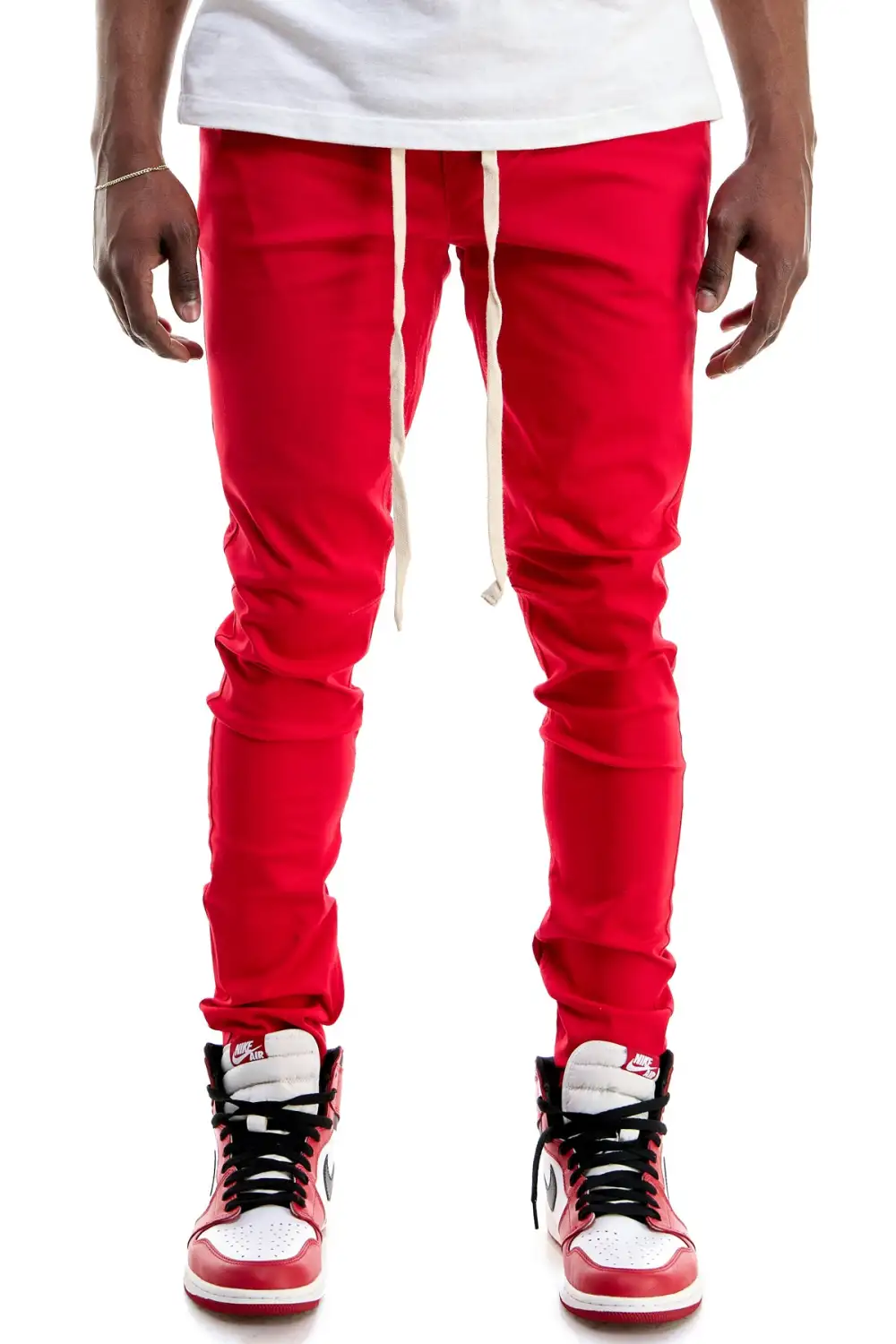 Men's Modern Skinny Raw Hem Zip Detail Pants