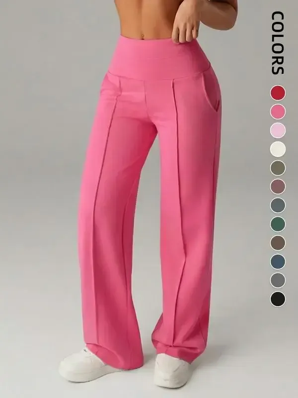 Women's Wide Leg High Waist Sweatpants with Pockets | Sporty Casual Style