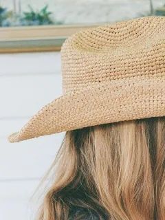 Cowboy-Style Woven Straw Hat
