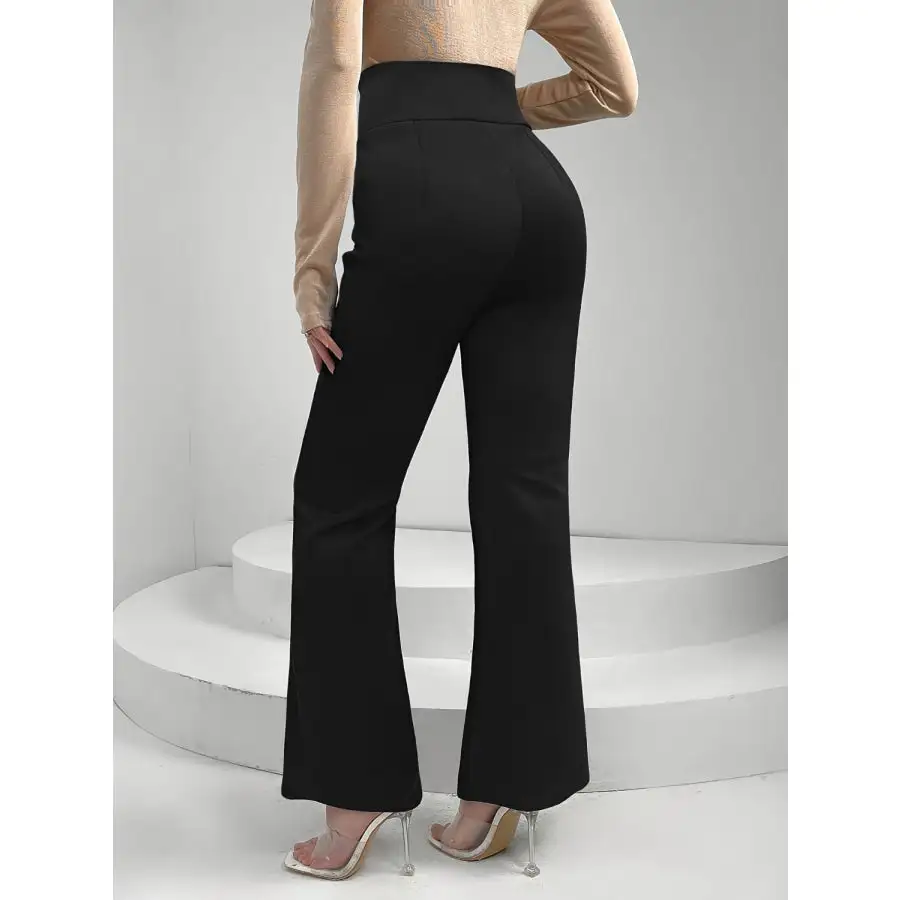 Lace Up Slit Bootcut Pants