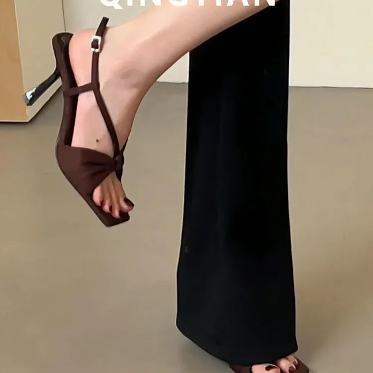 Bow Detail Open Toe Sandals