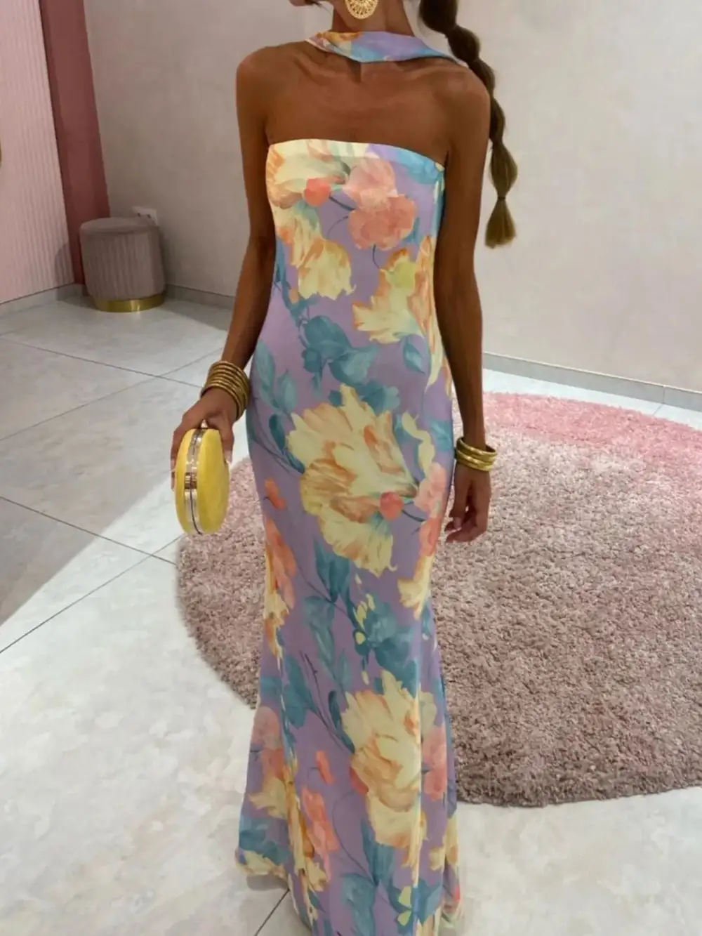 Smooth Finish Printed Maxi Dress