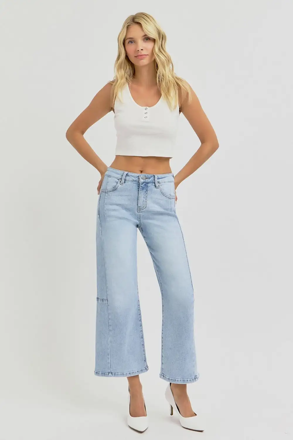 Tiered Breezy Denim Jeans