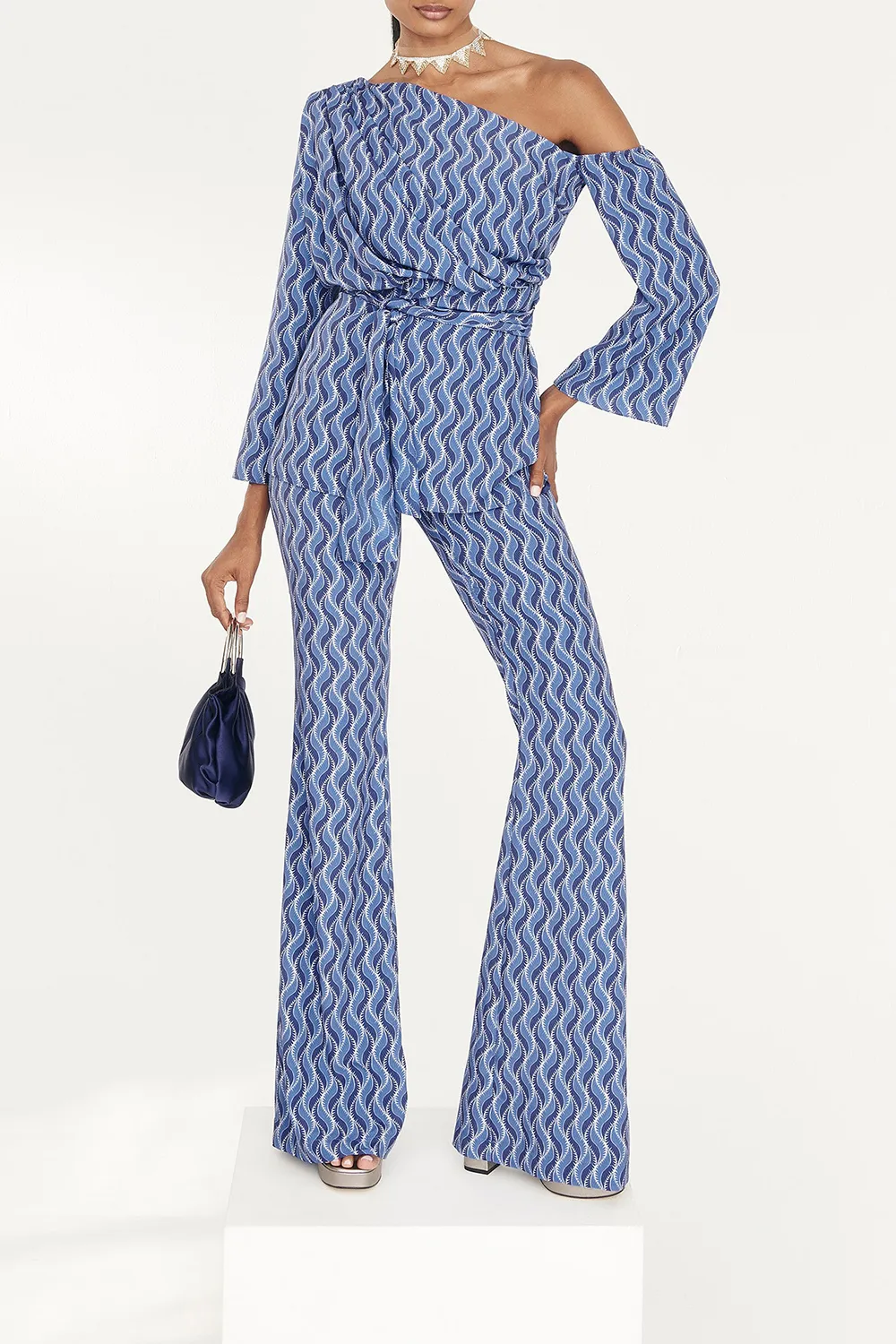 Floral Striped Design Trousers