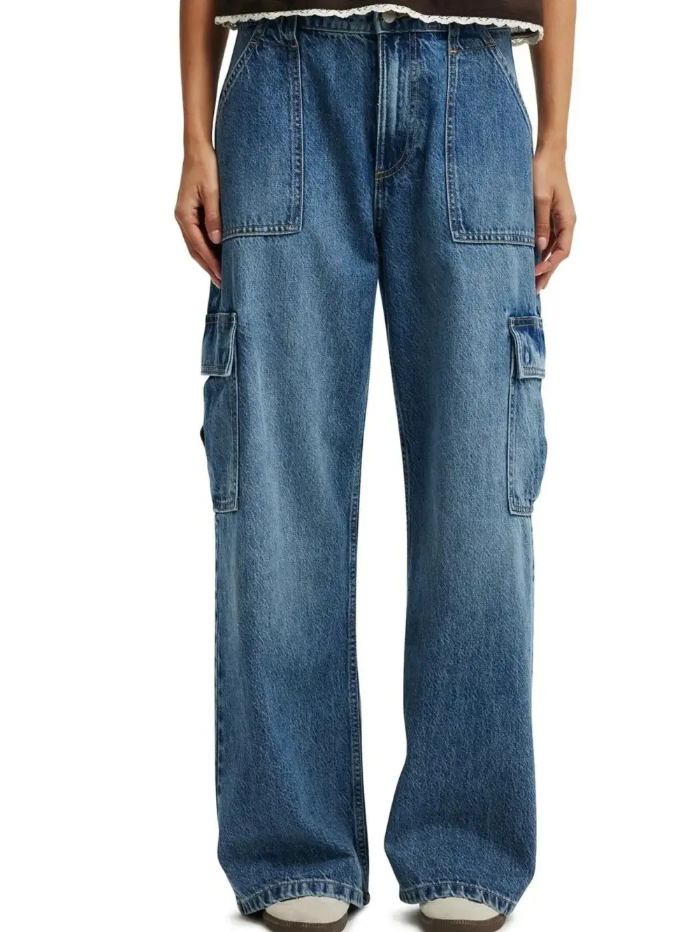 Tailored Wide Leg Denim Jeans