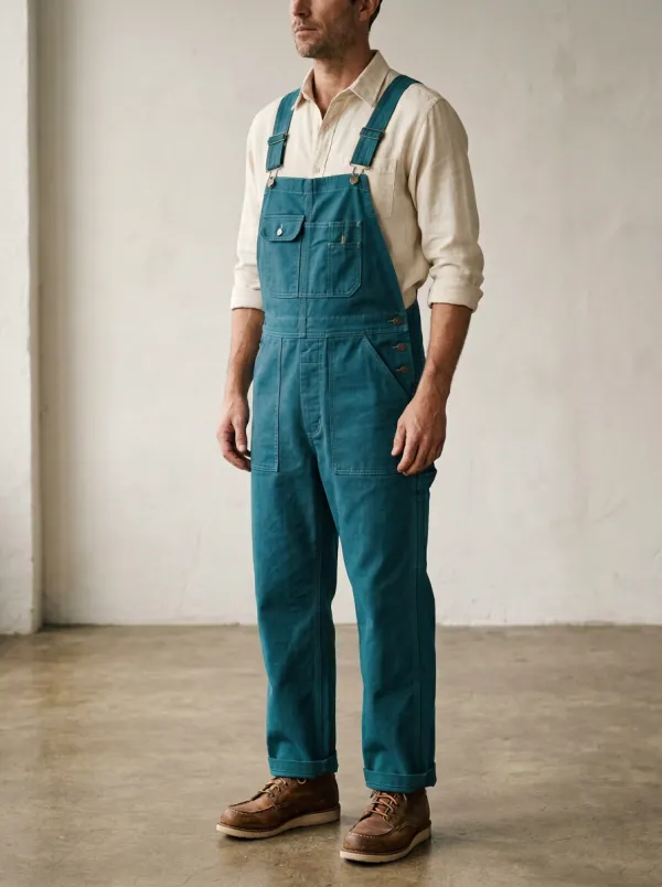 Men's Vintage Brown Canvas Workwear Bib Overalls