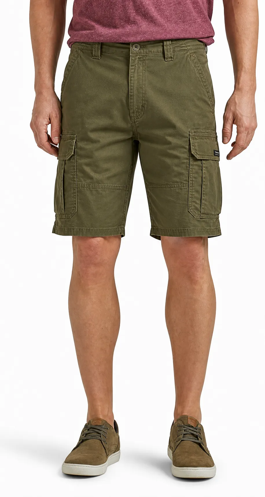 Men's Washed Cotton Twill Cargo Shorts