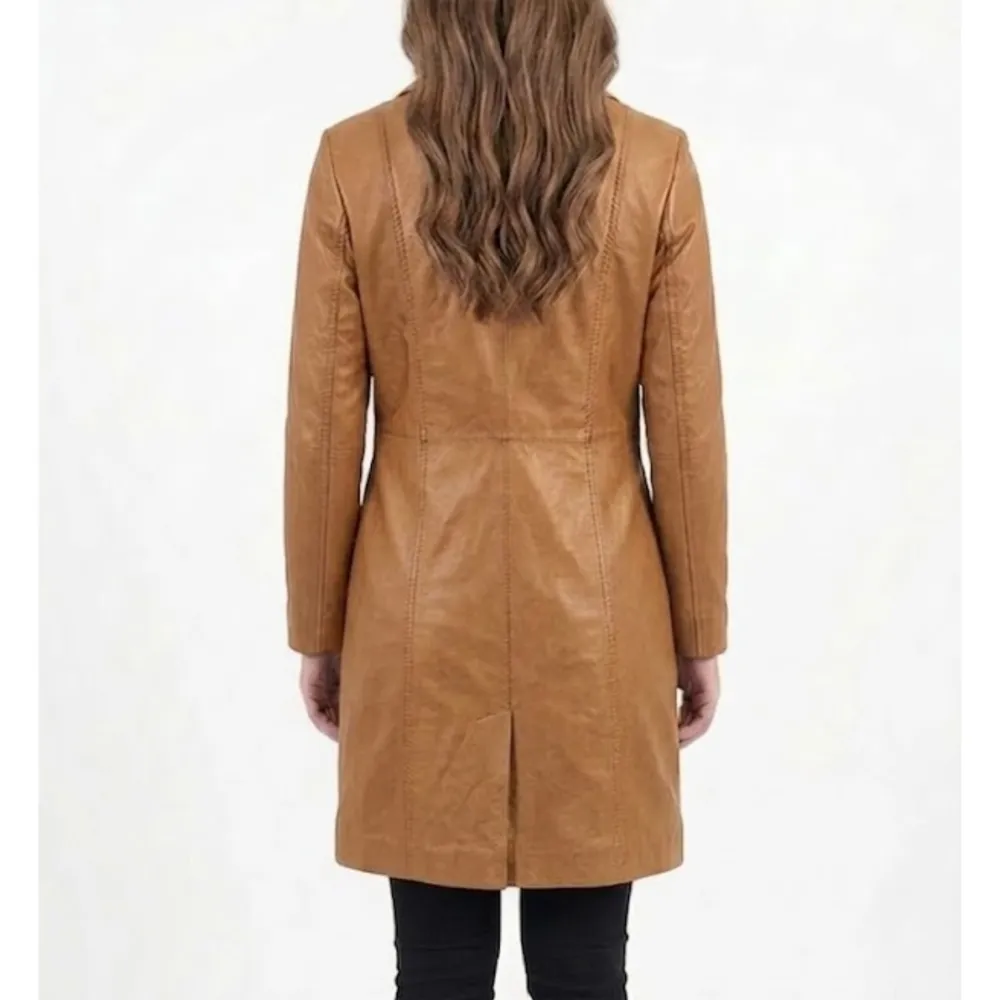 Mid Length Sheepskin Trench Coat