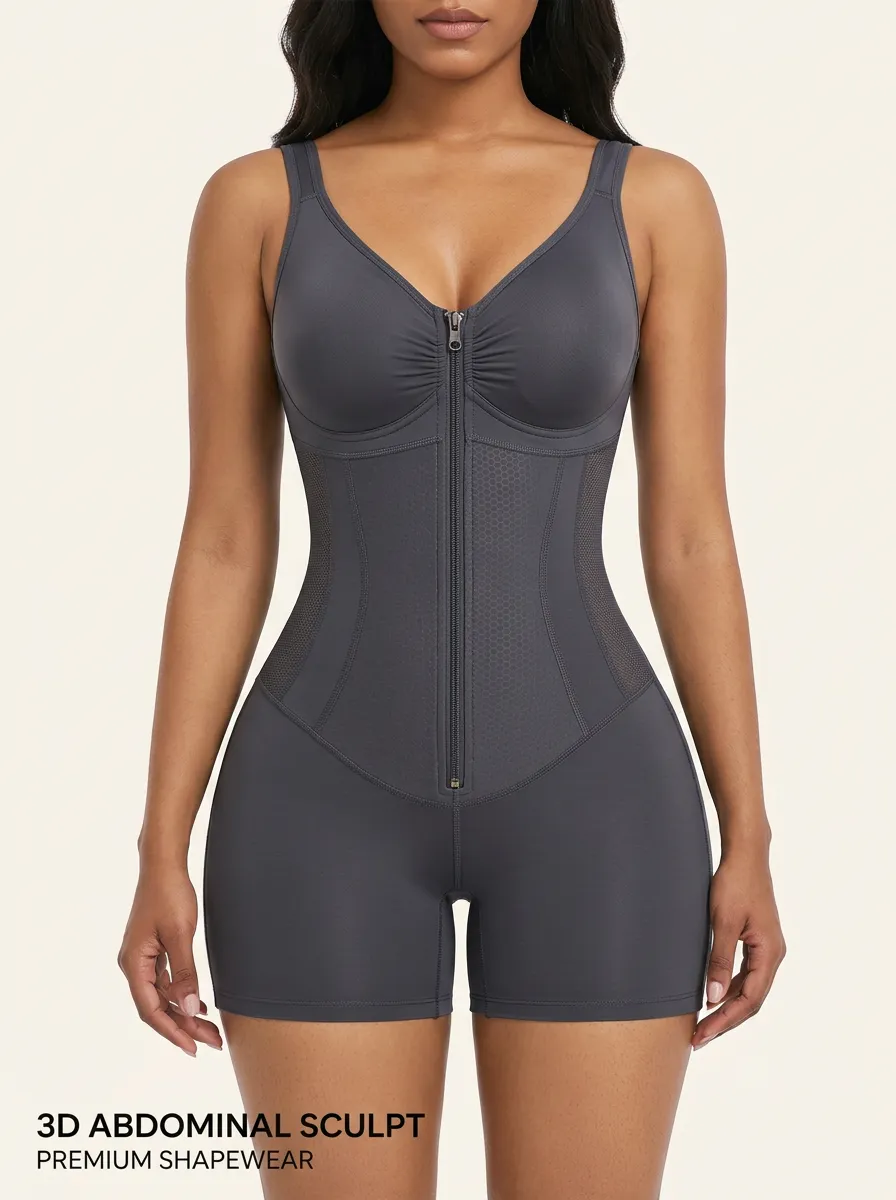 Modern Statement Women's Zip-Front Shaping Bodysuit
