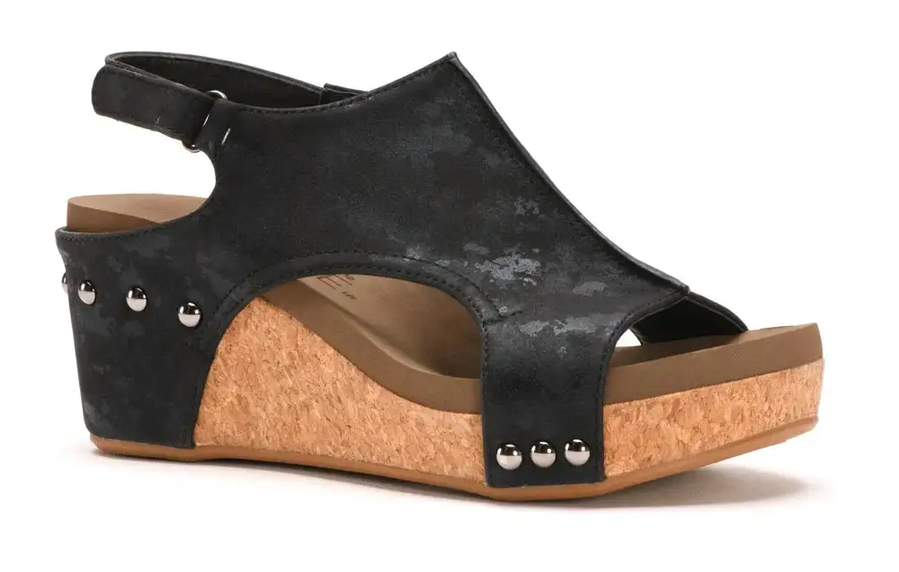 Metallic Wedge Sandals
