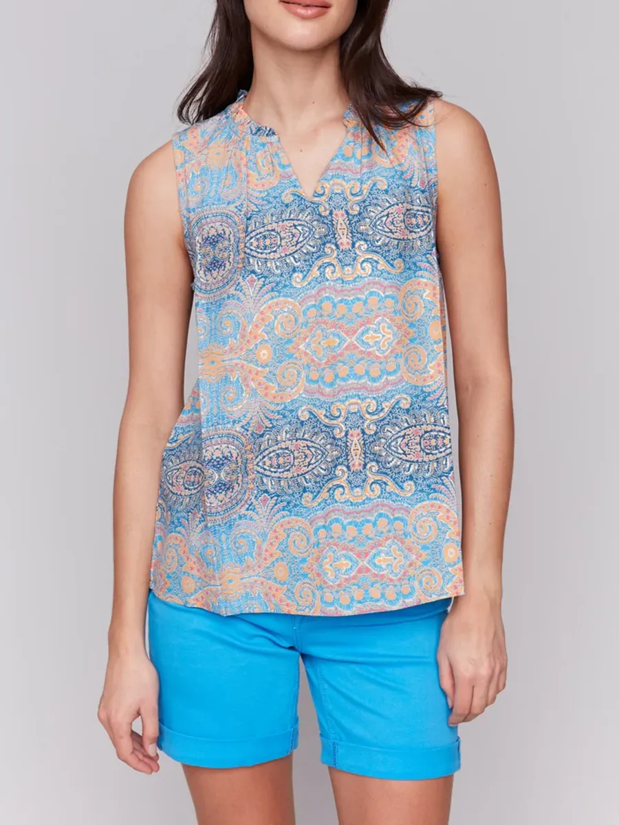 V-Neck Sleeveless Top With Casual Holiday Style