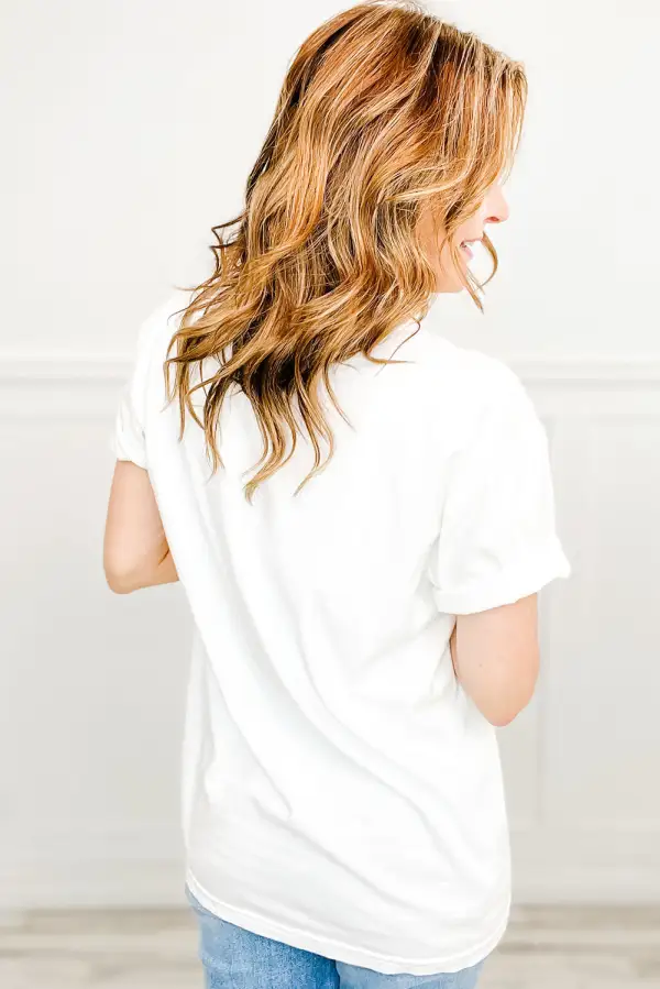 White Girly Bowknot Graphic Cotton