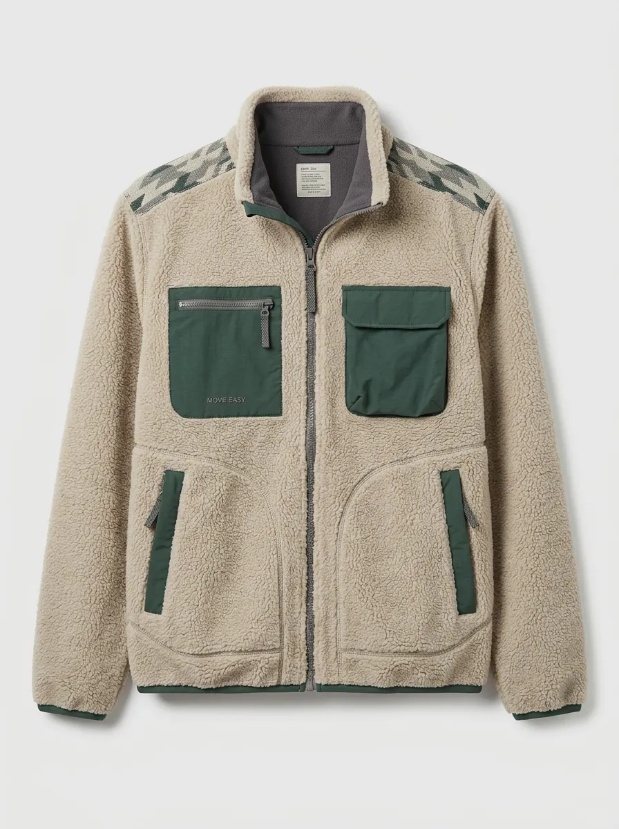 Hiking Geometric Fleece Jacket