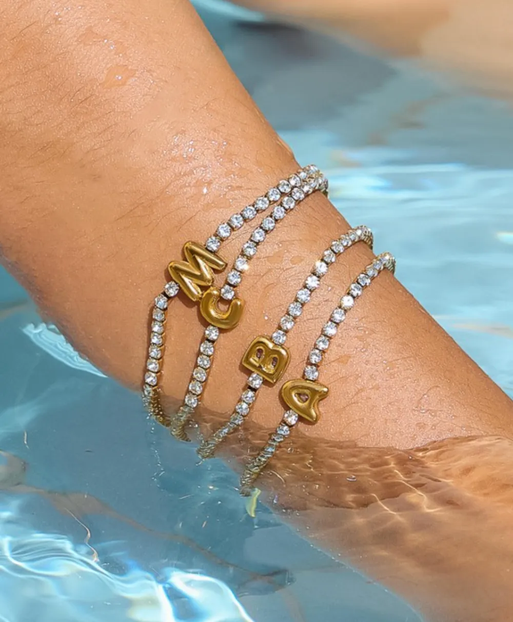 Sparkling Initial Charm Bracelet