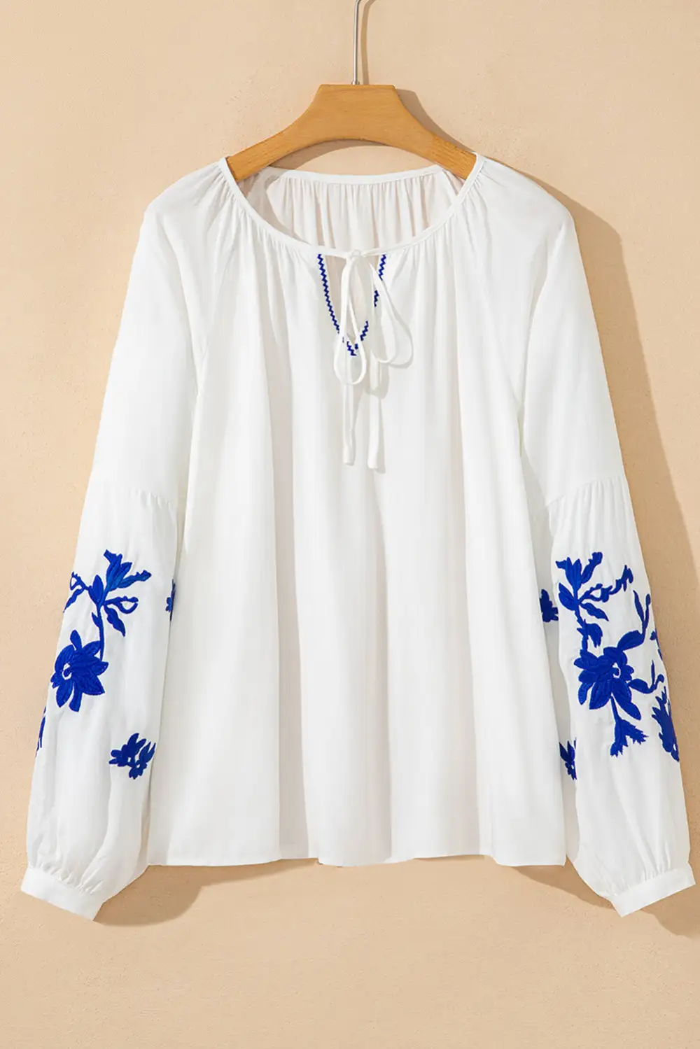 Floral Embroidered V-Neck Blouse