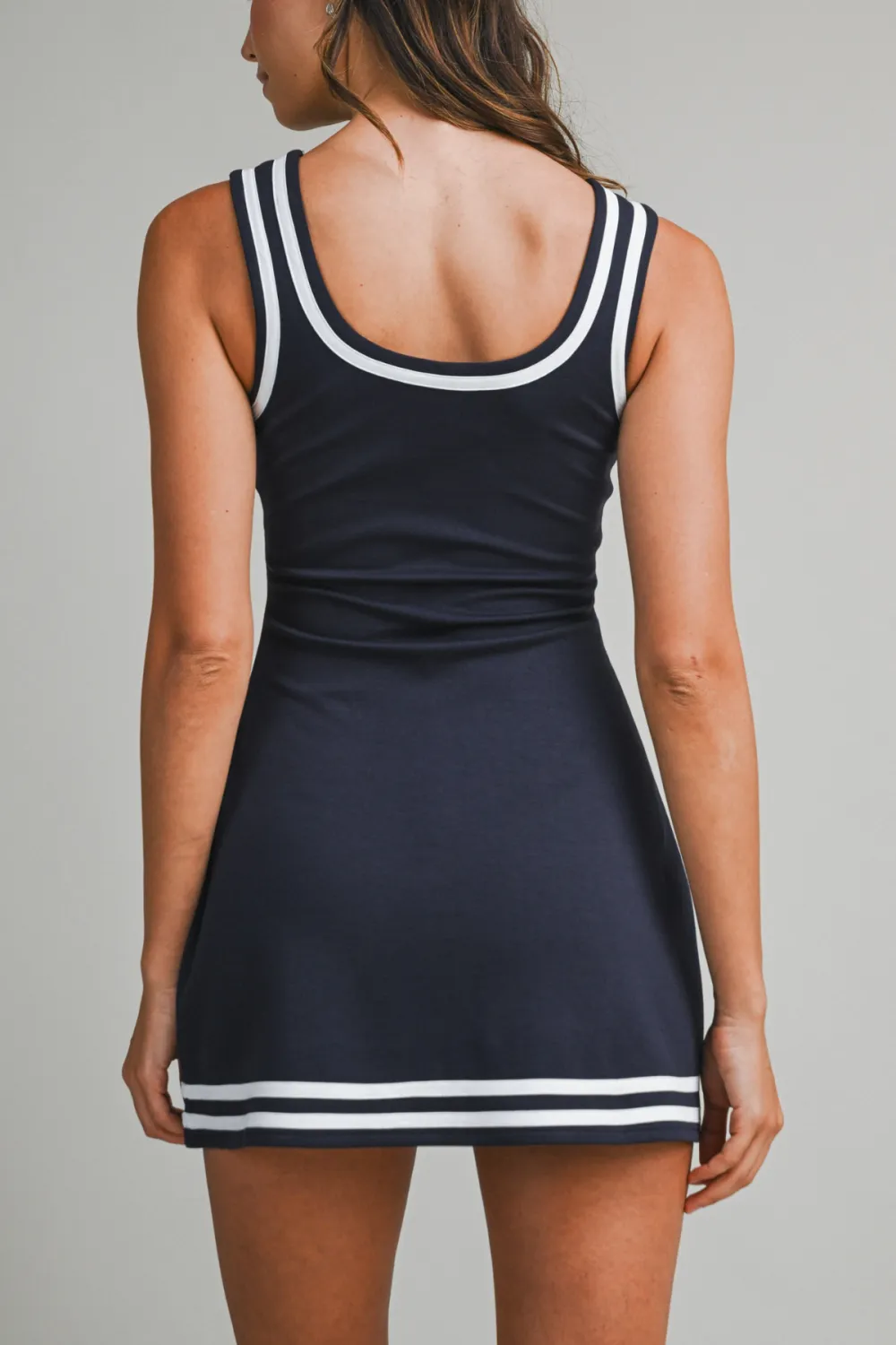 Contrast Trim Mini Dress With Shorts