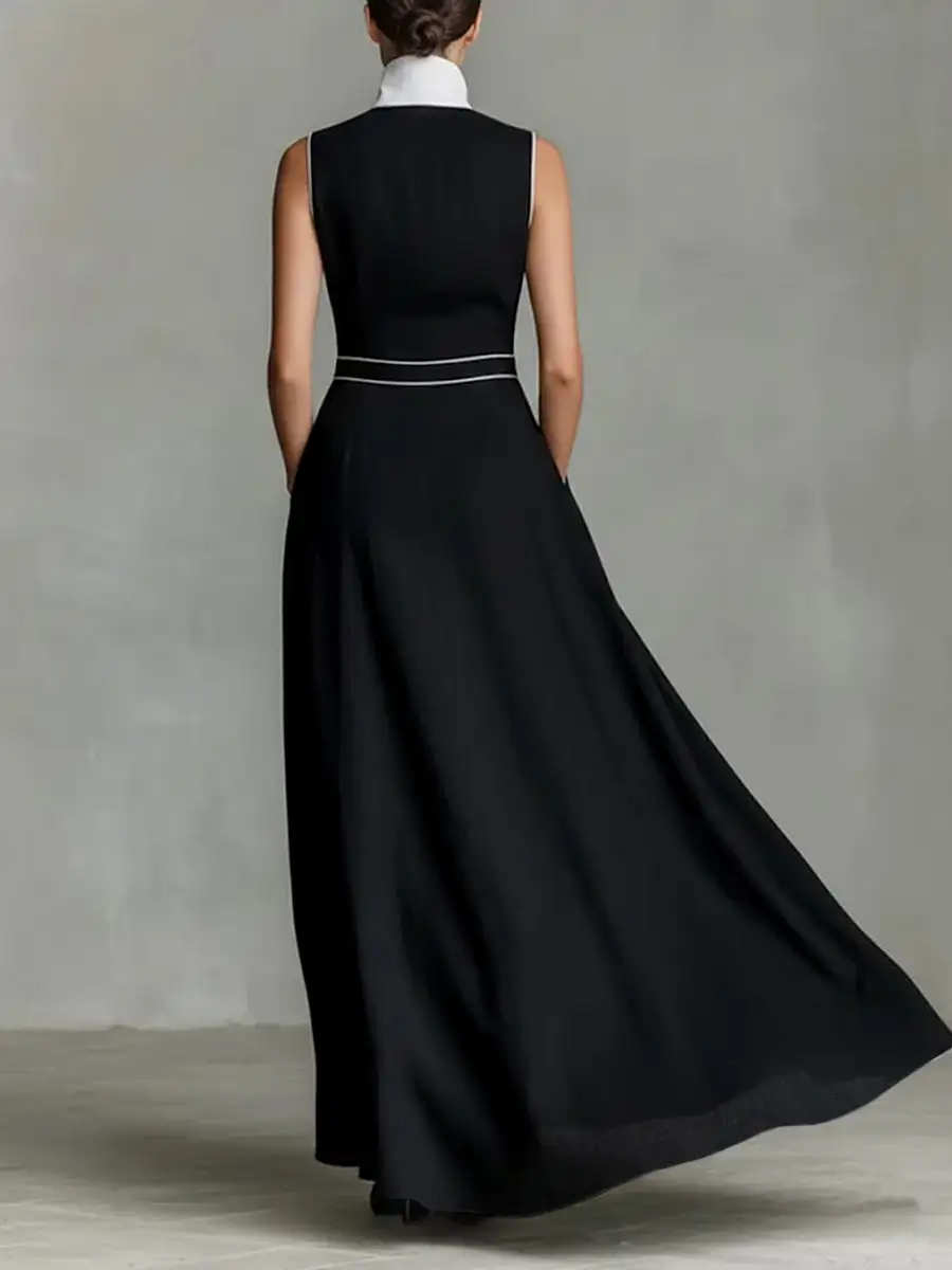 High Buttoned Maxi Dress