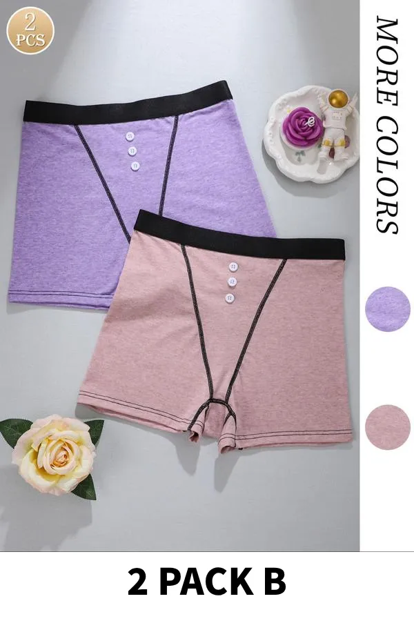 Women's Striped Print Boyshorts, Casual Comfy Breathable Panty for Daily Wear,