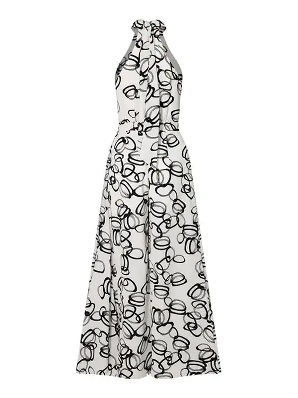 Hoog Getailleerde Losse Jumpsuits Met Contrasterende Kleur Geen