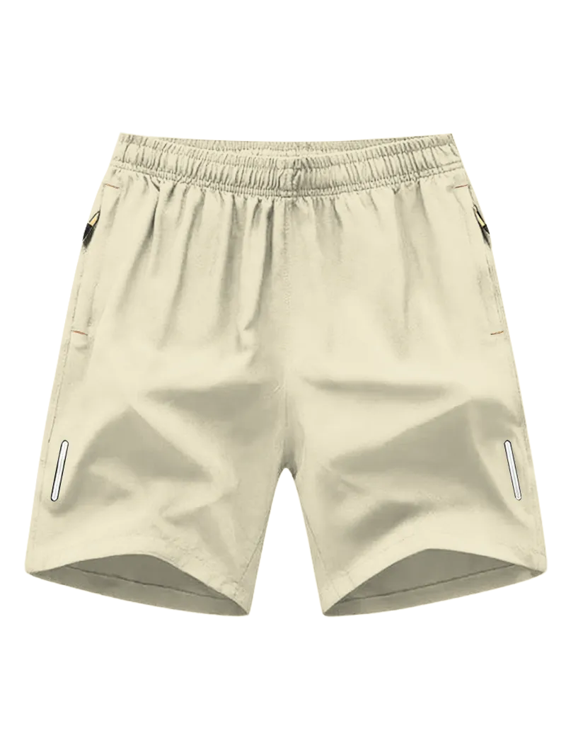 Men's Solid Color Zipper Pocket Shorts