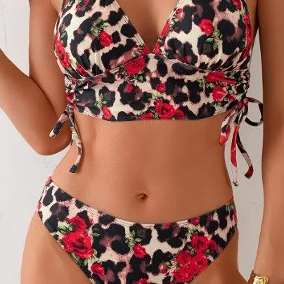 High Waist Bikini Set with Print for Beach Vacation