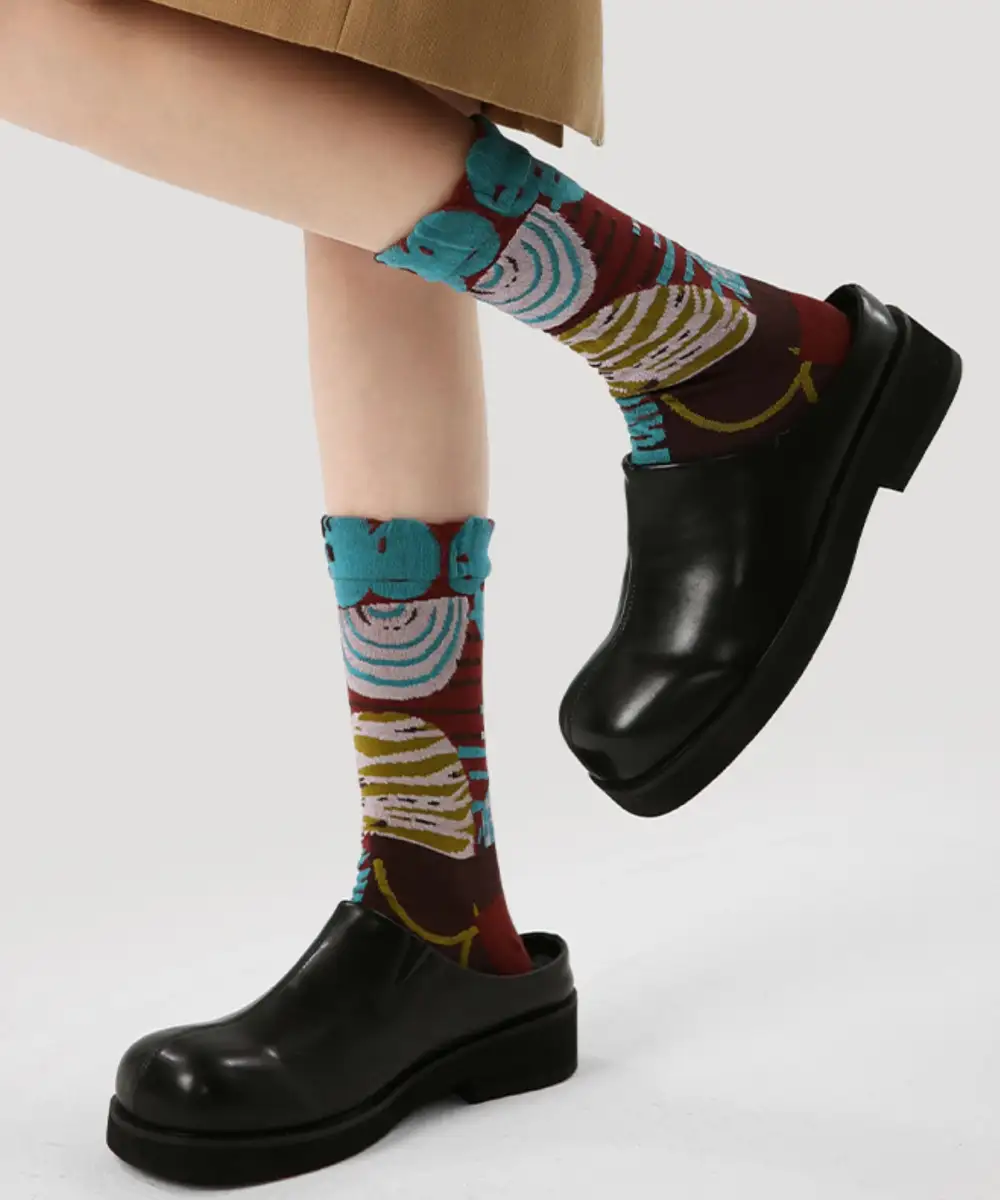 Retro Versatile Jacquard Socks