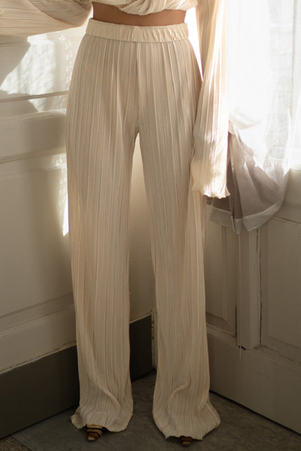 Champagne Pintuck Trousers