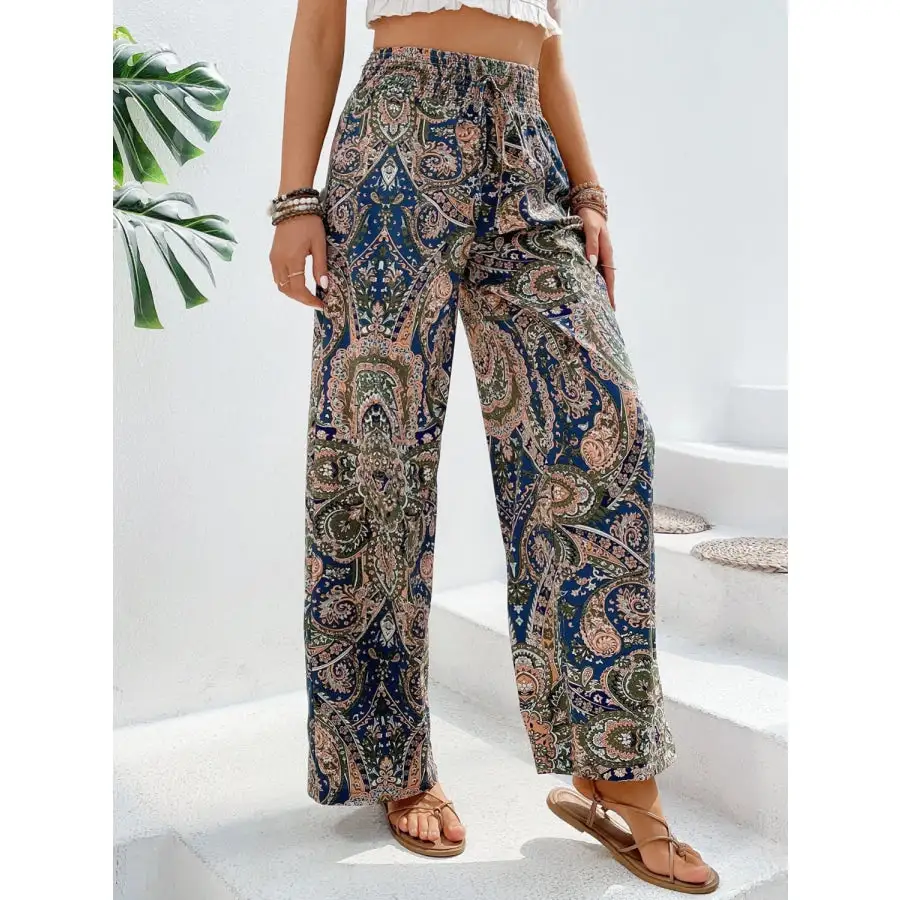 Soft Printed Wide Leg Pants