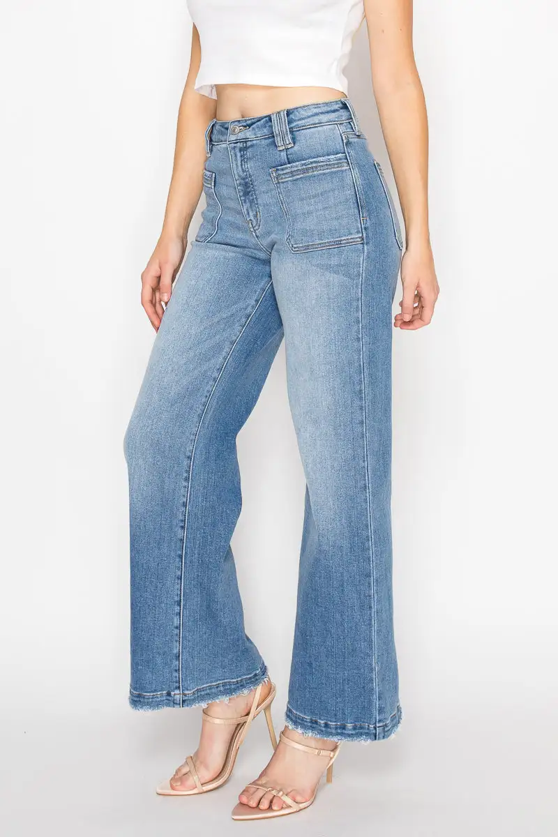 Weekend High Rise Wide Leg Stretch Denim Jeans