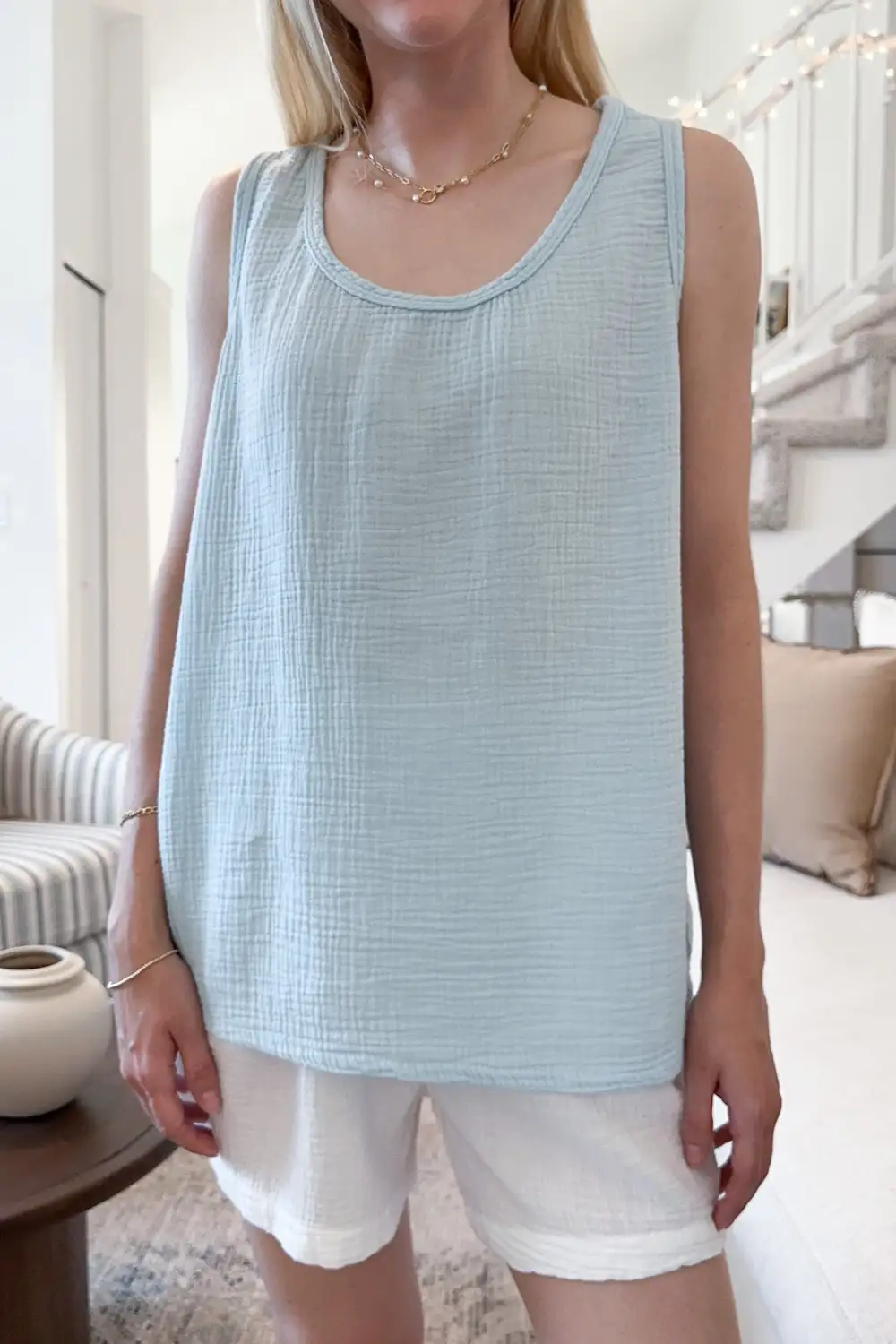 Breezy Cotton Sleeveless Blouse