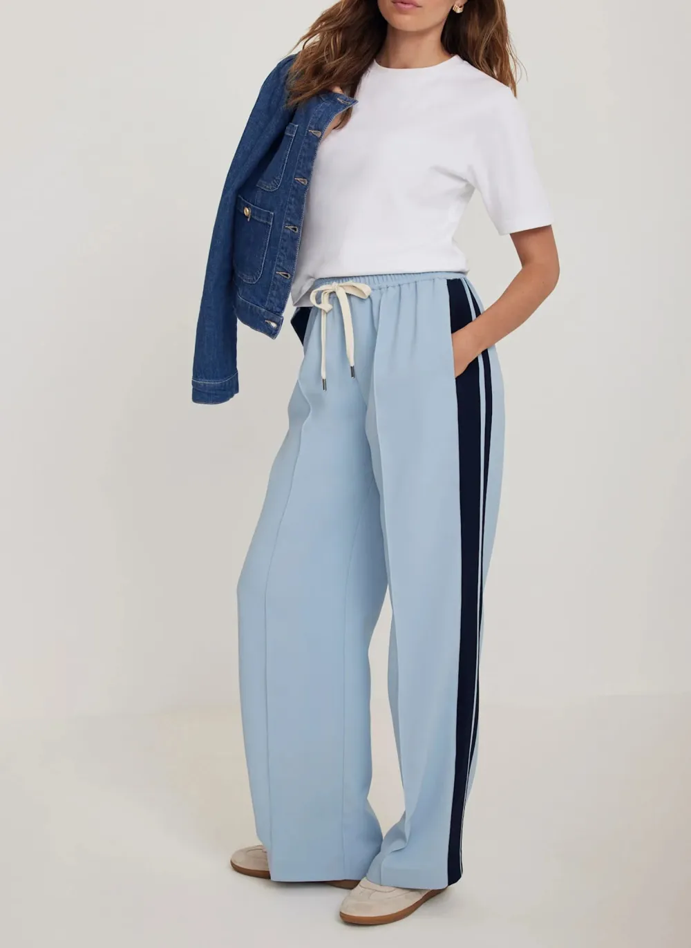 Casual Style Side Stripe Trousers