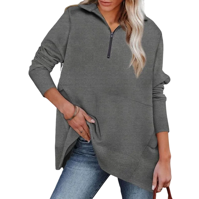 Women's Casual Oversized Half Zip Sweatshirts Long Sleeve