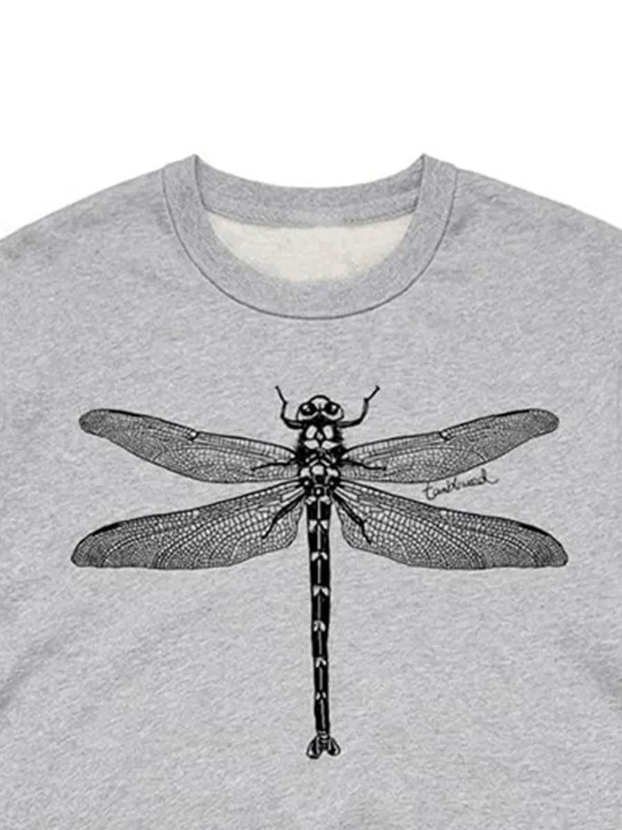 Simple Dragonfly Pattern Versatile Casual Sportswear Shirt