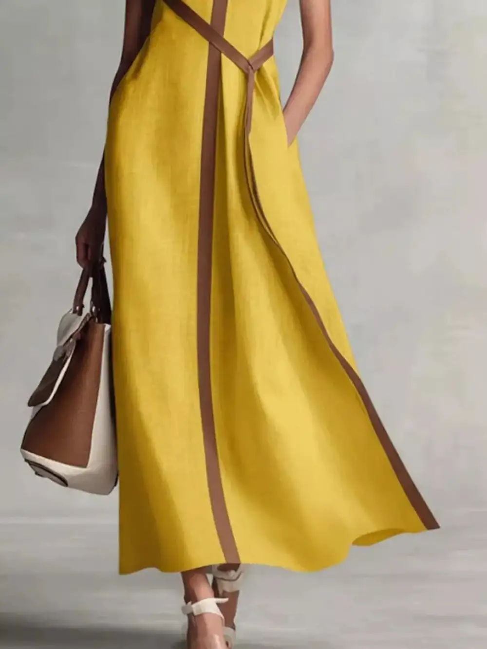 Drape Sleeveless Maxi Dress