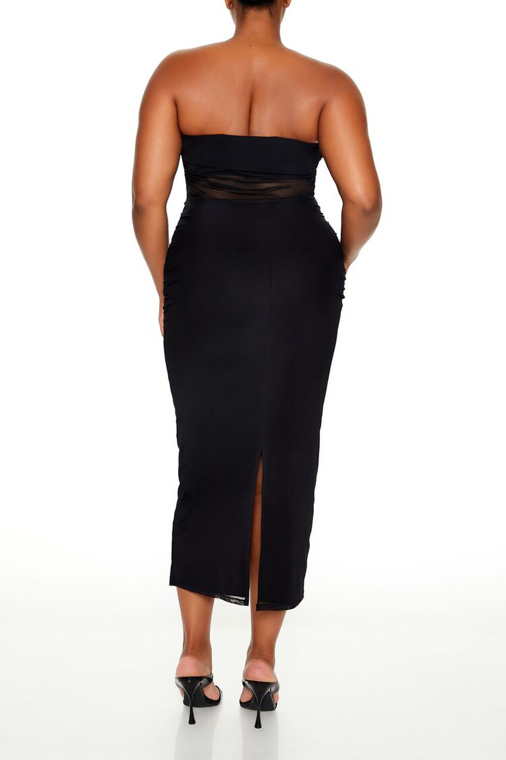 Plus Size Sheer Tube Maxi Dress