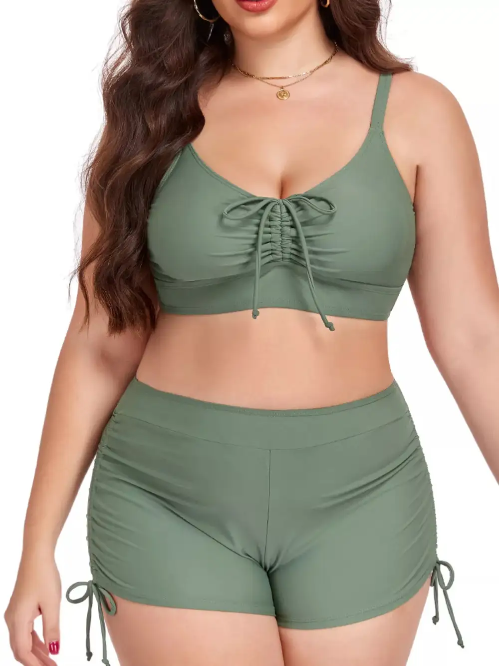 Ruched Two Piece Swim Set