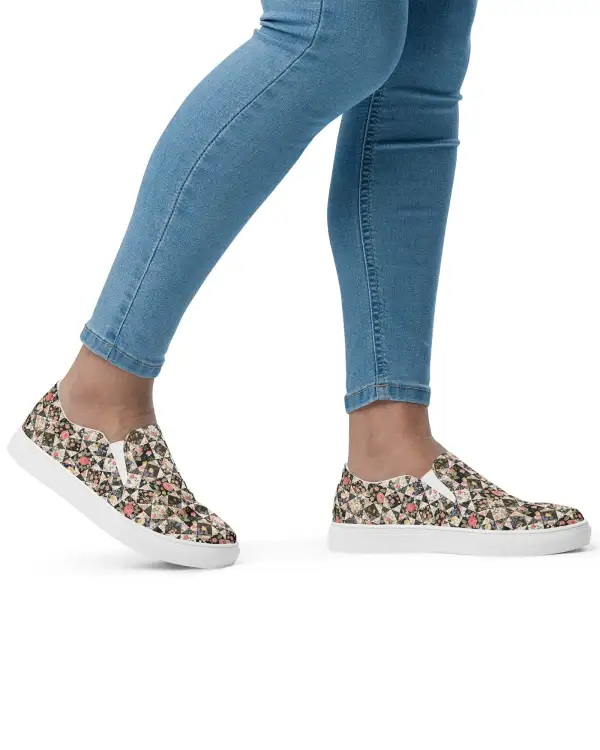 Patchwork Quilt Slip On Shoes