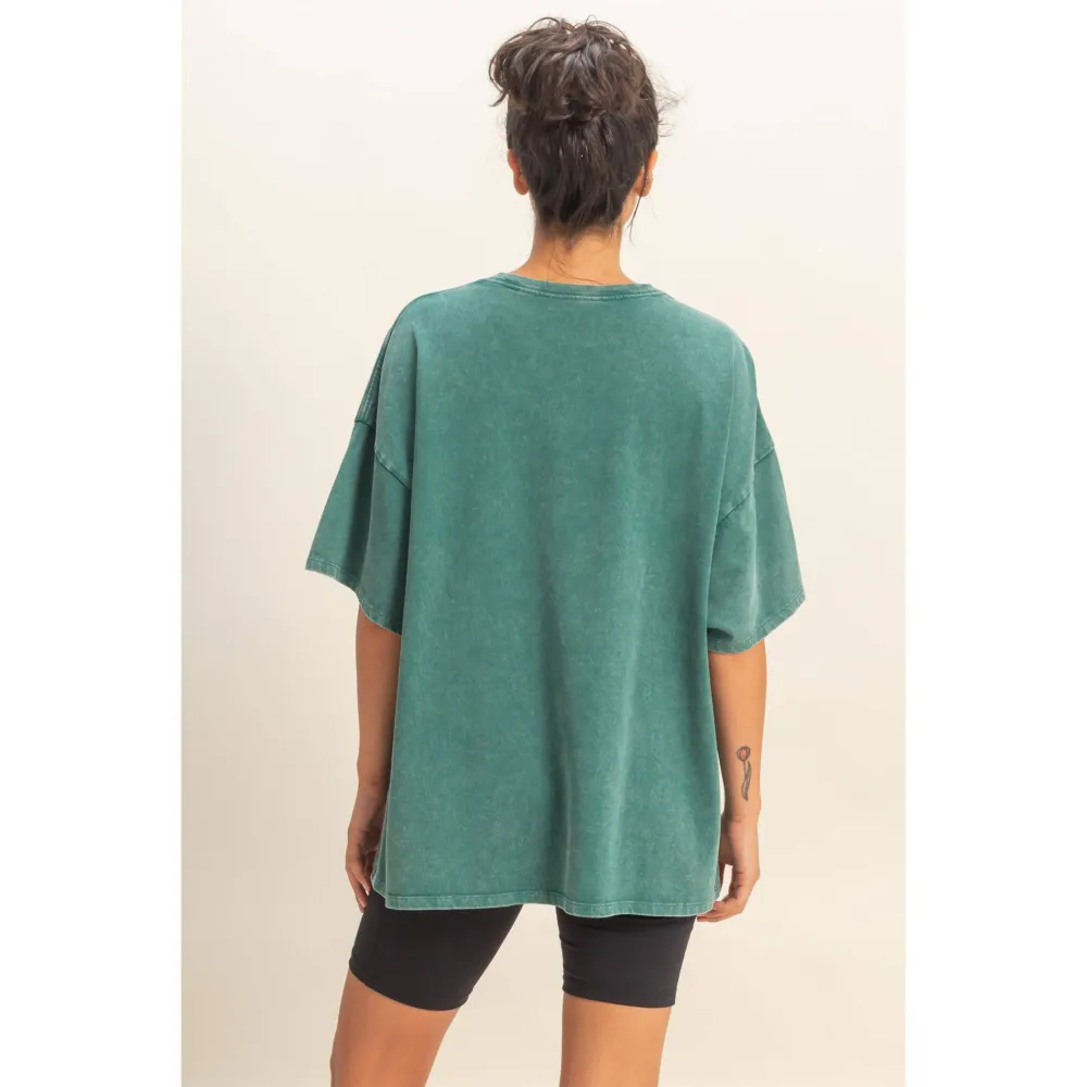 Oversized Mineral Wash Casual Tee