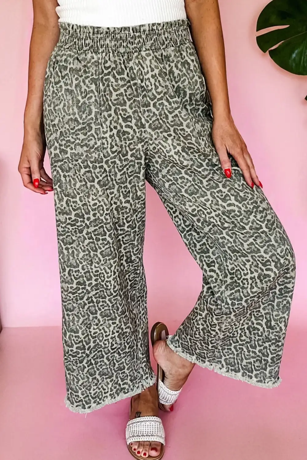 Loose Fit Raw Hem Denim Jeans