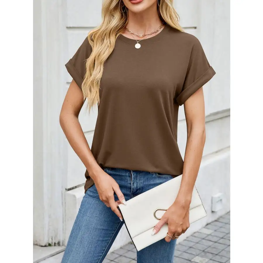 Polished Casual Rolled Sleeve T-shirt