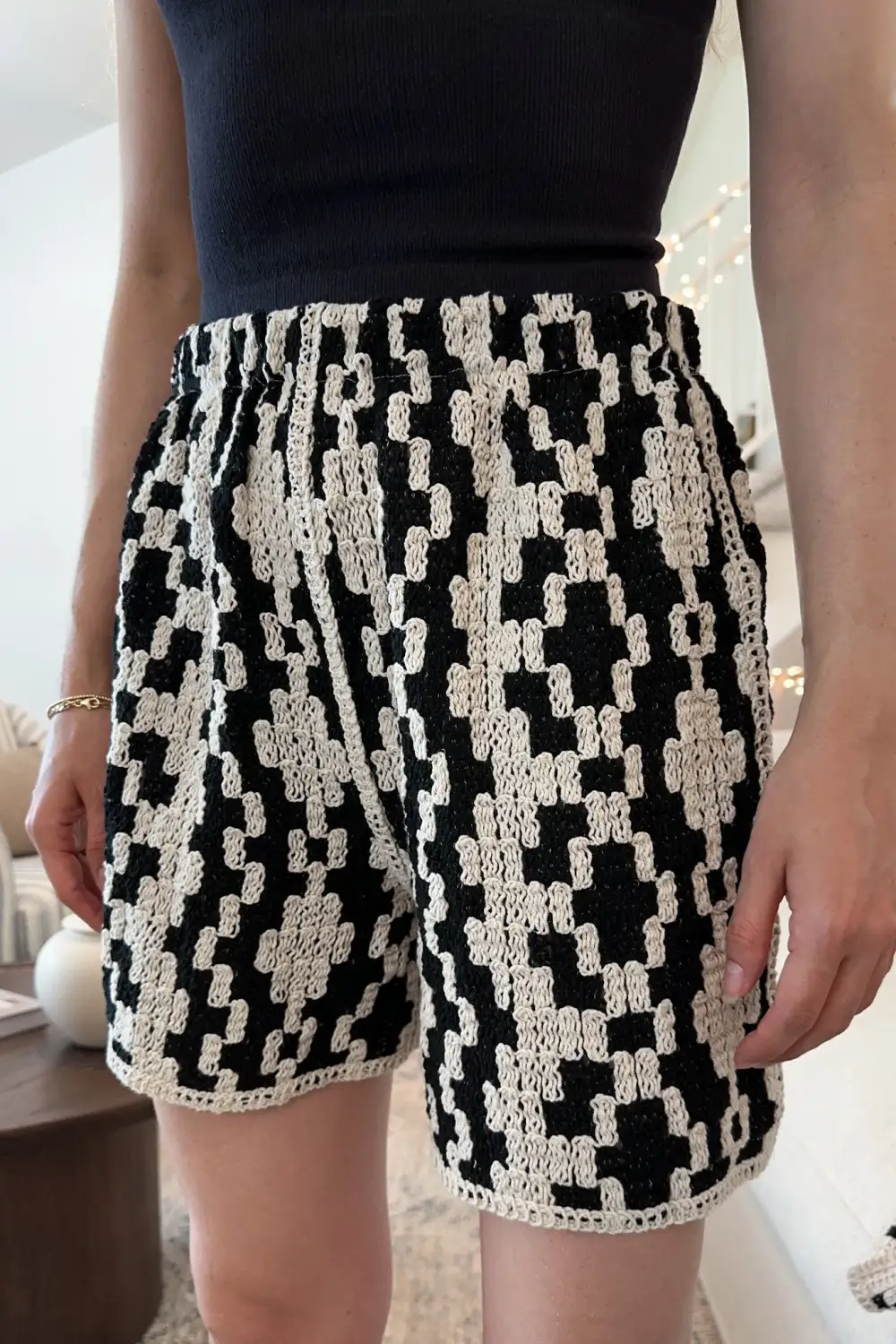Soft Structure Cotton Crochet Shorts